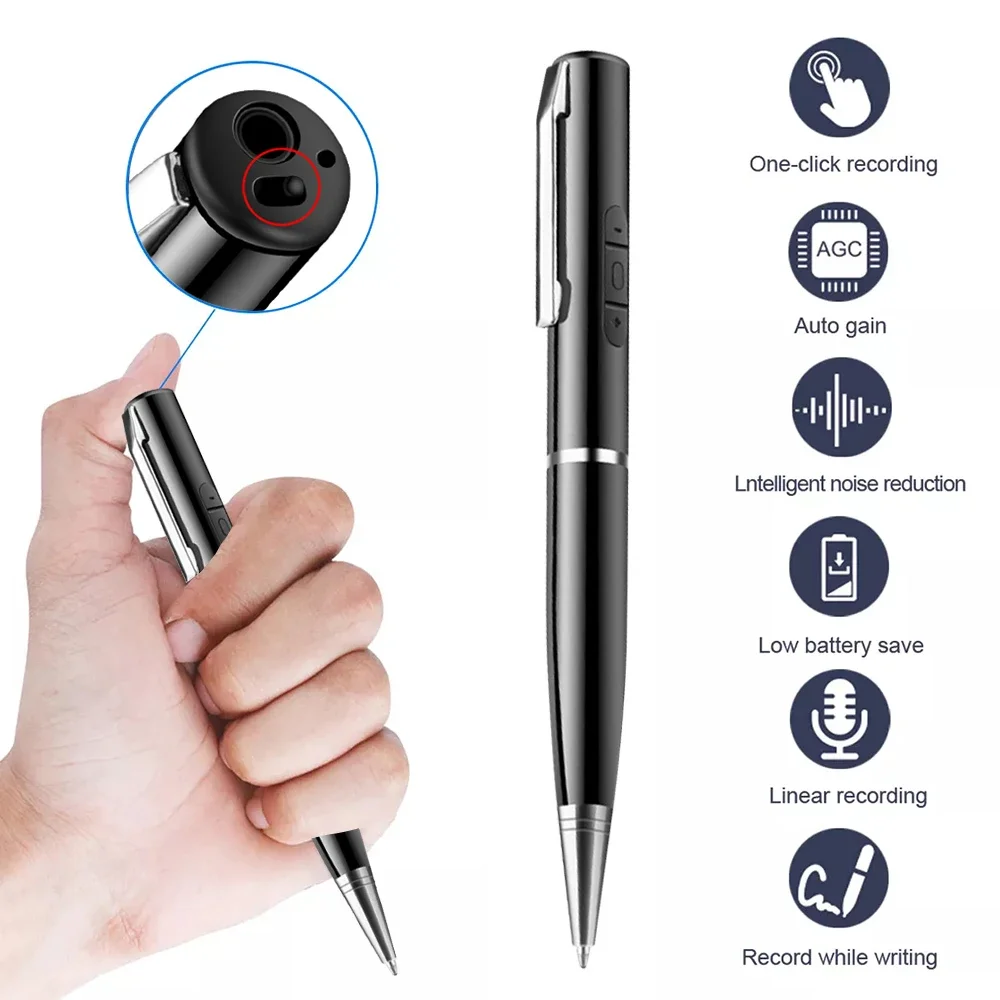 Digital Voice Recorder Pen Professional Audio Sound Recording Voice Activated Long Time Record 64G 128G Dictaphone MP3 Player