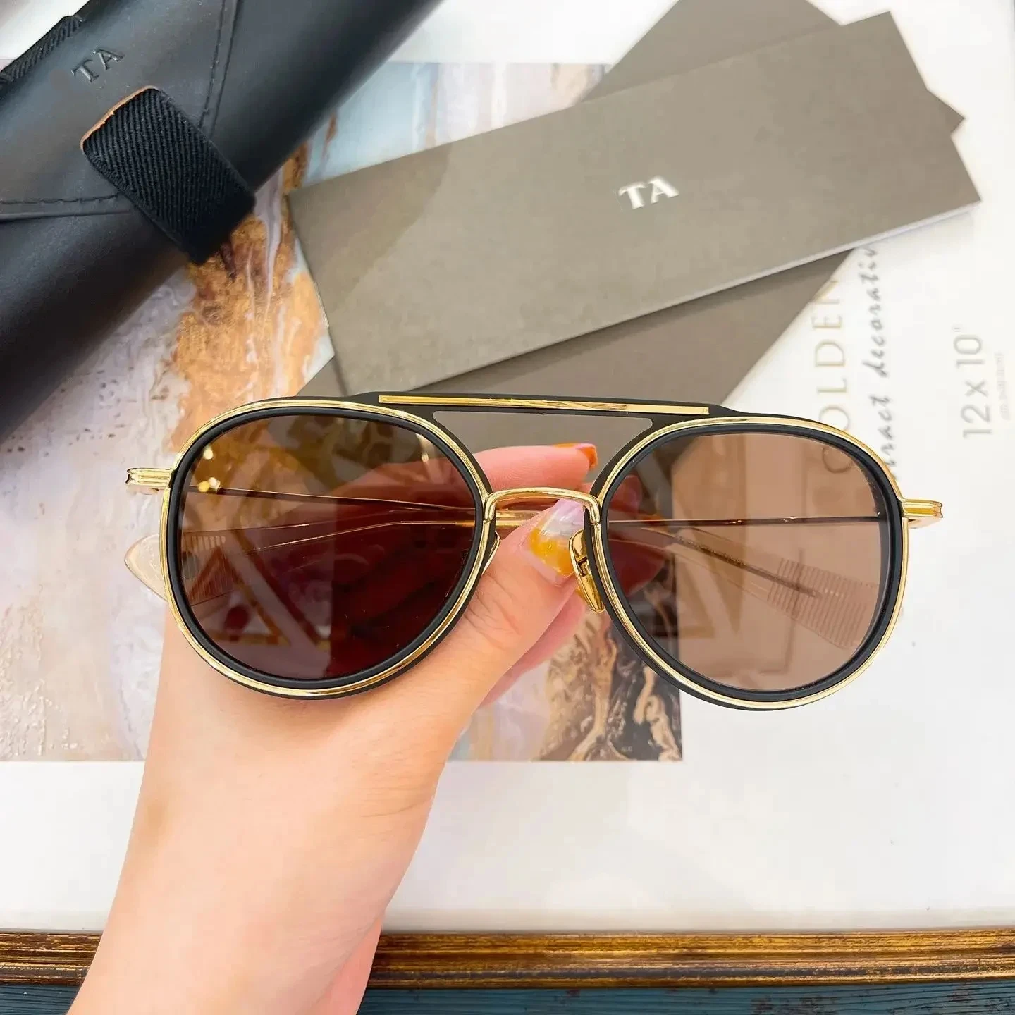 

Original Factory For DIYTA DT GLD-52 With Brand Box Top Quality Alloy Frame Luxury Retro Business Popular Men Women Sunglasses