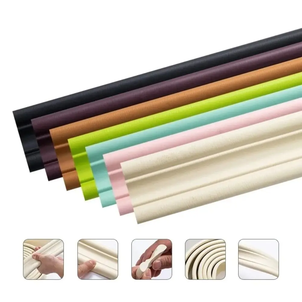 

Modern 5M Wall Molding Trim Anticollision NBR Decor Strip Soft Edge Protection 3D Wall Sticker Kitchen