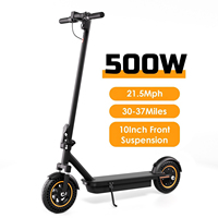 HEZZO G30 36v 500w Electric Scooter Moped 21MPH 37.5 Miles 10 Inch 15Ah Foldable Mobility Escooter Front Suspension US Warehouse
