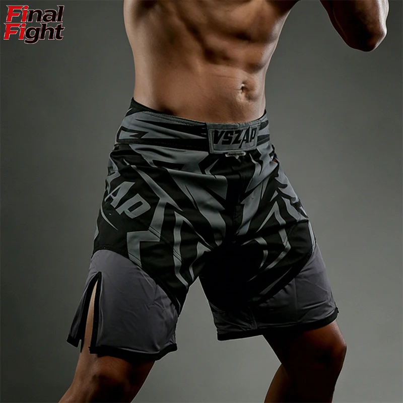 

VSZAP Men's No-Gi BJJ Jiu Jitsu Fight Shorts Animal Sublimation Grappling MMA Shorts for Muay Thai, Kickboxing & Combat Training