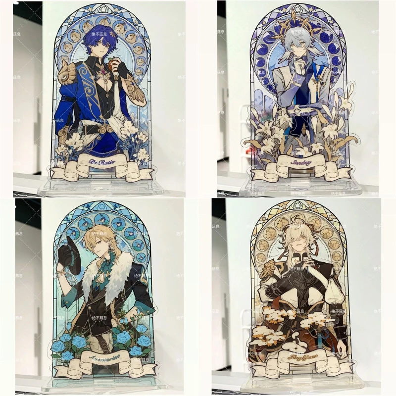 Honkai: Star Rail Stained Glass Window Style Acrylic Standee Dr. Ratio Aventurine Anime Character Tabletop Decor Gift Keychain