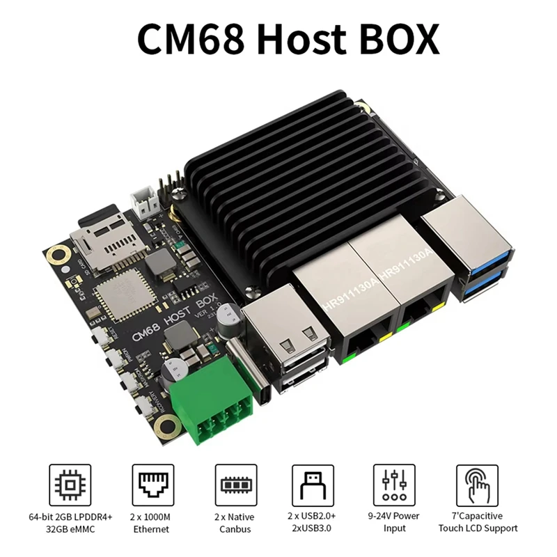 CM68 Host Box & CM68 Core Board -Compatible Output 2X1000m Ethernet 5Xusb Port Cortex-A55 Canbus For Klipper Voron