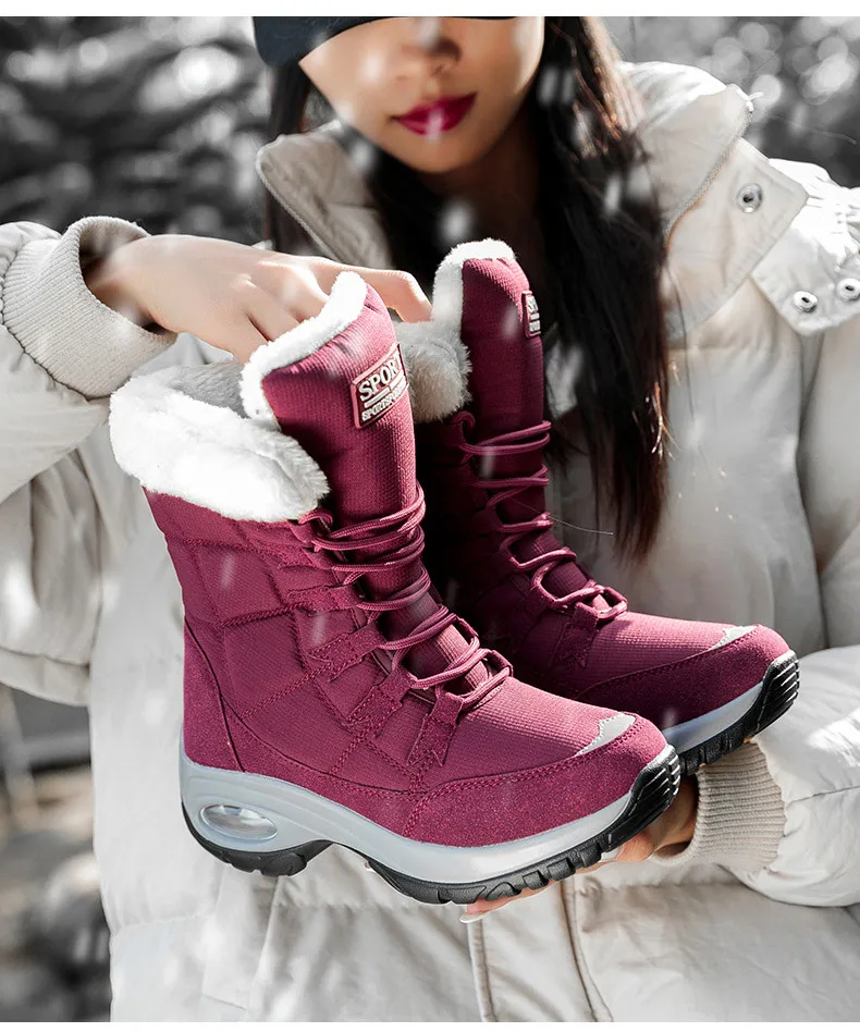 Women's Boots Winter High Quality Keep Warm Mid-Calf Waterproof Snow Boots Women Comfortable Ladies Thigh High Hiking Boots