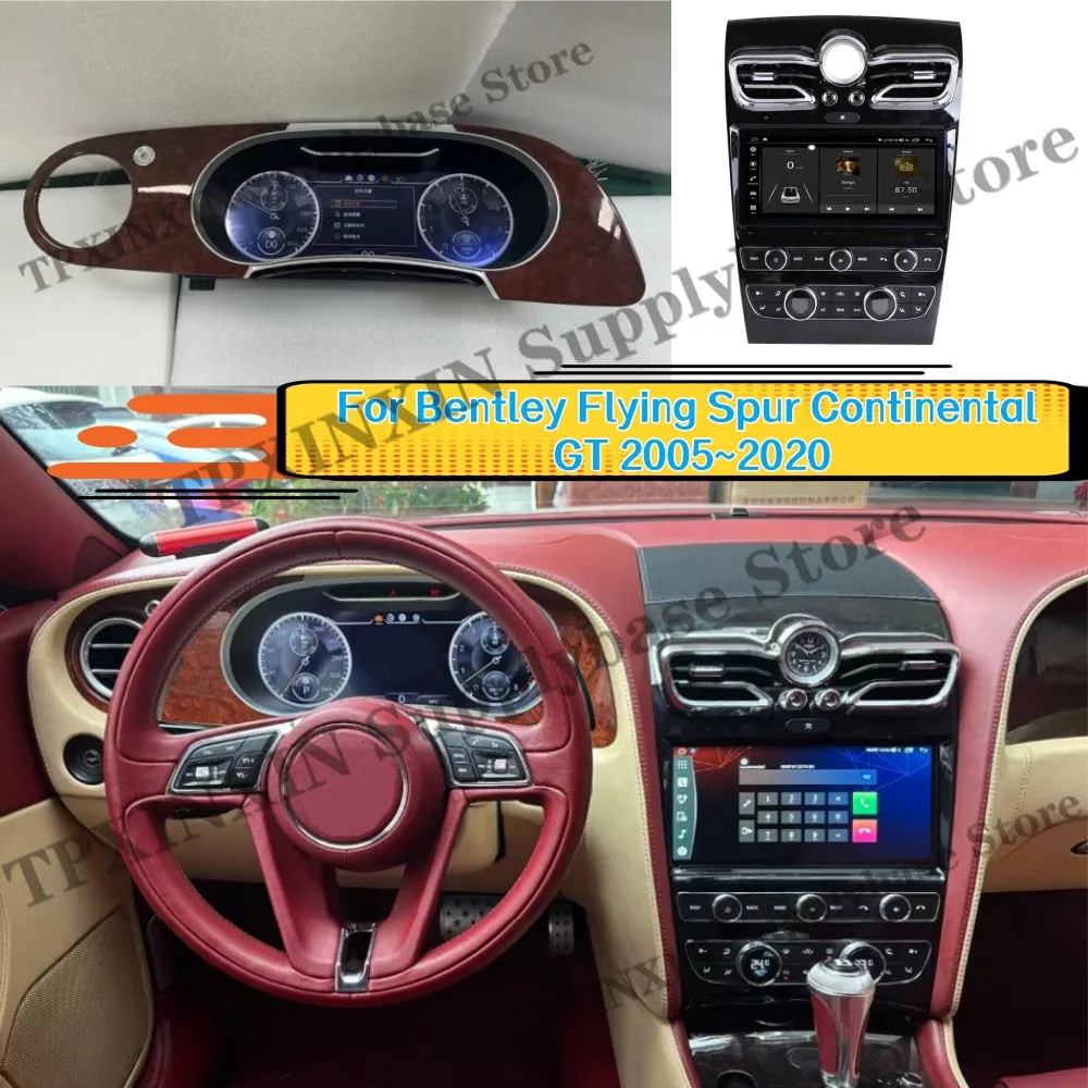 Android Car Stereo GPS Navigation Head Unit Radio Multimedia Receiver For Bentley Bentayga Flying Spur Continental GT 2005~2020