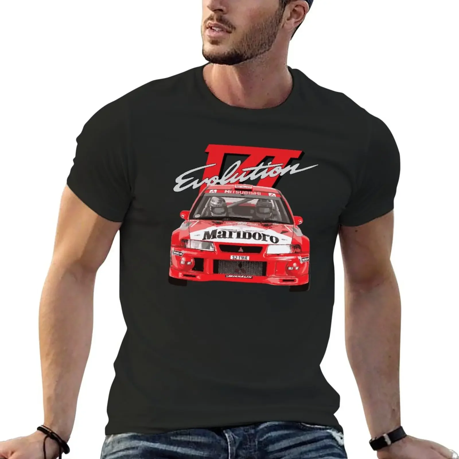 Evo 6 VI TME WRC RALLIART Mitsubish Evolution Enkei Tommi M?kinen T-Shirt summer clothes plain t-shirt mens cotton t shirts