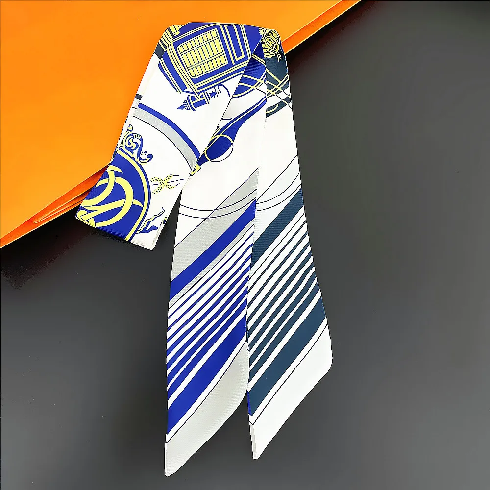 Wunderschöner Sommerschal mit Satteldruck, 2023, Markendesign, Damen, dünne Tasche, Schals, Haarband, Hals-Seidenschal, Damen-Foulard-Stirnband