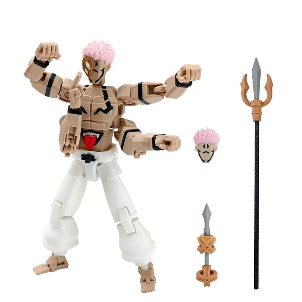 Anime JJK Figure Ryomen Sukuna Yuji Itadori Action Figure Movable Shapeshift Itadori Yuji Figure PVC Toy 3D Printed Desktop Doll - view 6