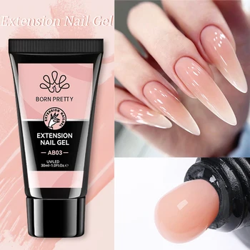 BORN PRETTY 30ml 네일 확장 용 아크릴 젤 누드 클리어 화이트 컬러 빠른 빌딩 연장 매니큐어 네일 아트 하드 젤 바니시