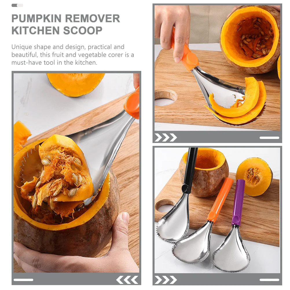 Melon Scooper and Pulp Separator Pumpkin Corer Removers Scoops Removing for Tools Kitchen Plastic Cake Spatula