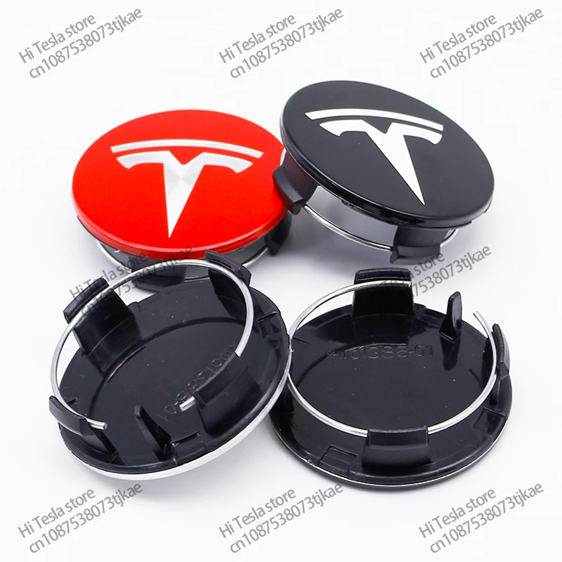 Roda Pneu Centro Cap Logo para Tesla, Original Hub Caps, alta qualidade Auto Acessórios, Model 3, Y, S, X, 56mm, 4 Pcs