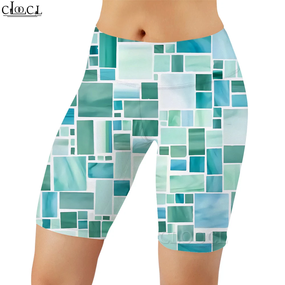 

CLOOCL Women Legging Geometric Patterns 3D Printed Shorts Fashion Pants for Female Gym Sports Push-up Booty Lifting Green Pants