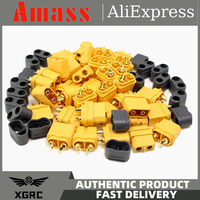 10PCS AMASS XT60H + XT60 Connector with Cover Protection Male Female Power Plug with Sheath for Lipo Battery RC Planes Cars