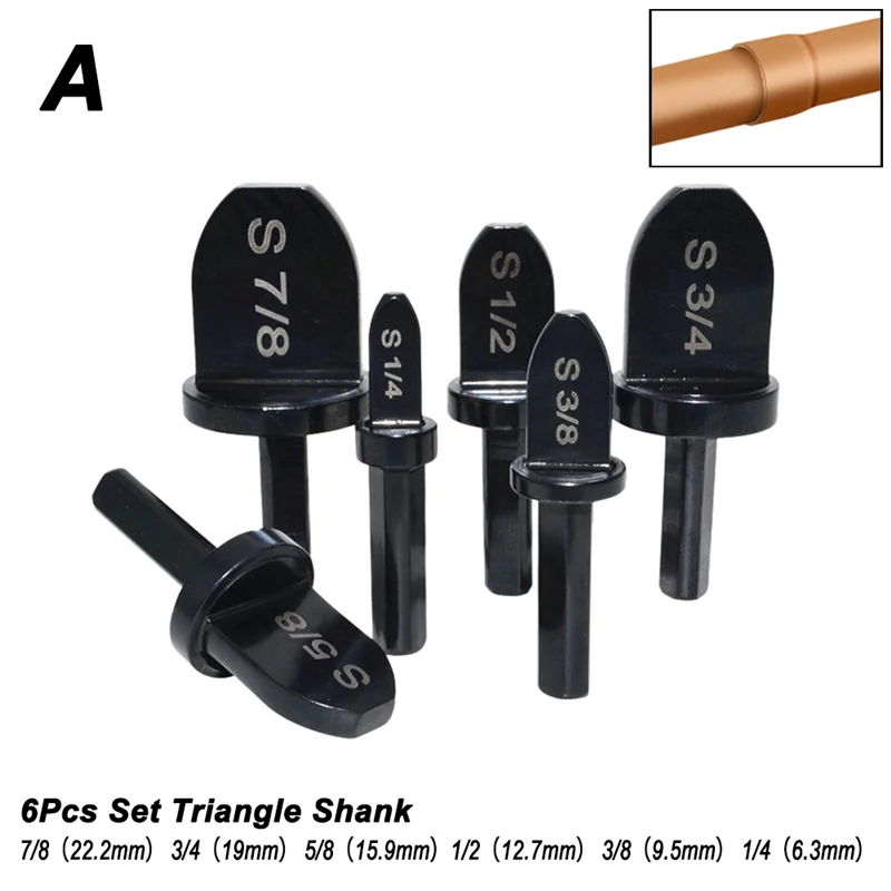 ABLU-6PCS expansor de tubo con mango Triangular, herramienta de expansión de tubo de cobre para aire acondicionado, juego de expansor de tubo con mango Triangular