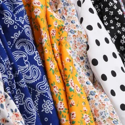 Chiffon Stretch Printed Fabric Summer Floral Impermeable Drape Dress Shirt Clothing Square Scarf Diy Sewing Cloth By The Meter