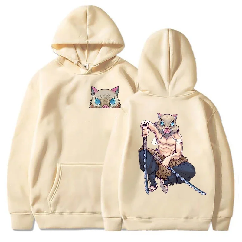 New Anime Hashibira Inosuke Printed Pullover Fashion Women Men Long Sleeve Casual Hooded Personality Sweatshirt