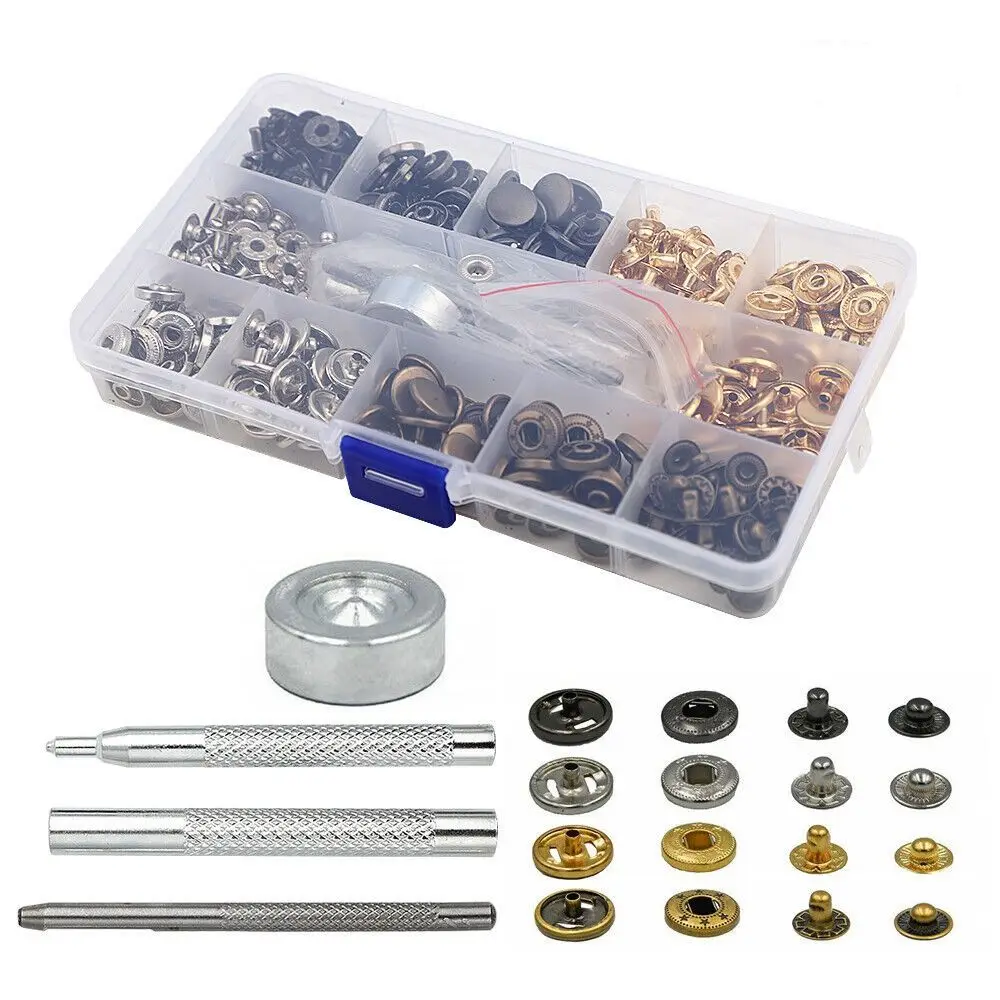 120Set DIY Sewing Tool Installation Tools Metal Button Button Tool Press Studs Leather Fasteners
