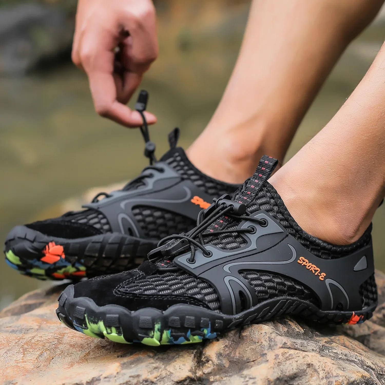 Wholesale Cross-Border Hiking Stream Shoes Fitness Climbing Outdoor Plus Size Wading Shoes Water Land Two-Home Diving Beach Shoe