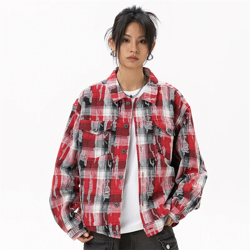 Elegant Woman Coat Red Plaid New in Outerwears Wool Coats and Mixtures Plus Size Women\'s Clothing Youthful Woman Outdoor Clothes