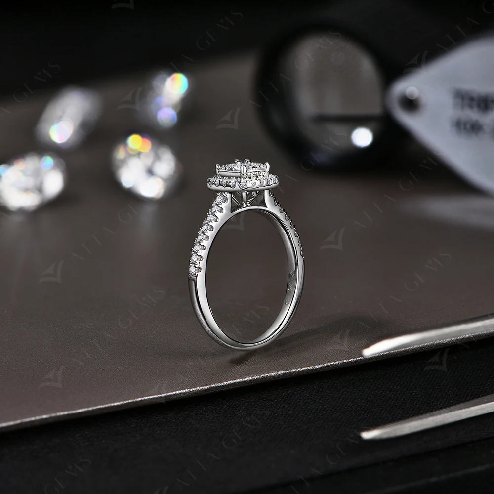 ATTAGEMS Clover Moissanite Rings for Women D VVS1 Lab Diamond S925 Silver Engagement Bride Moissanite Jewelry Gift Dropshipping