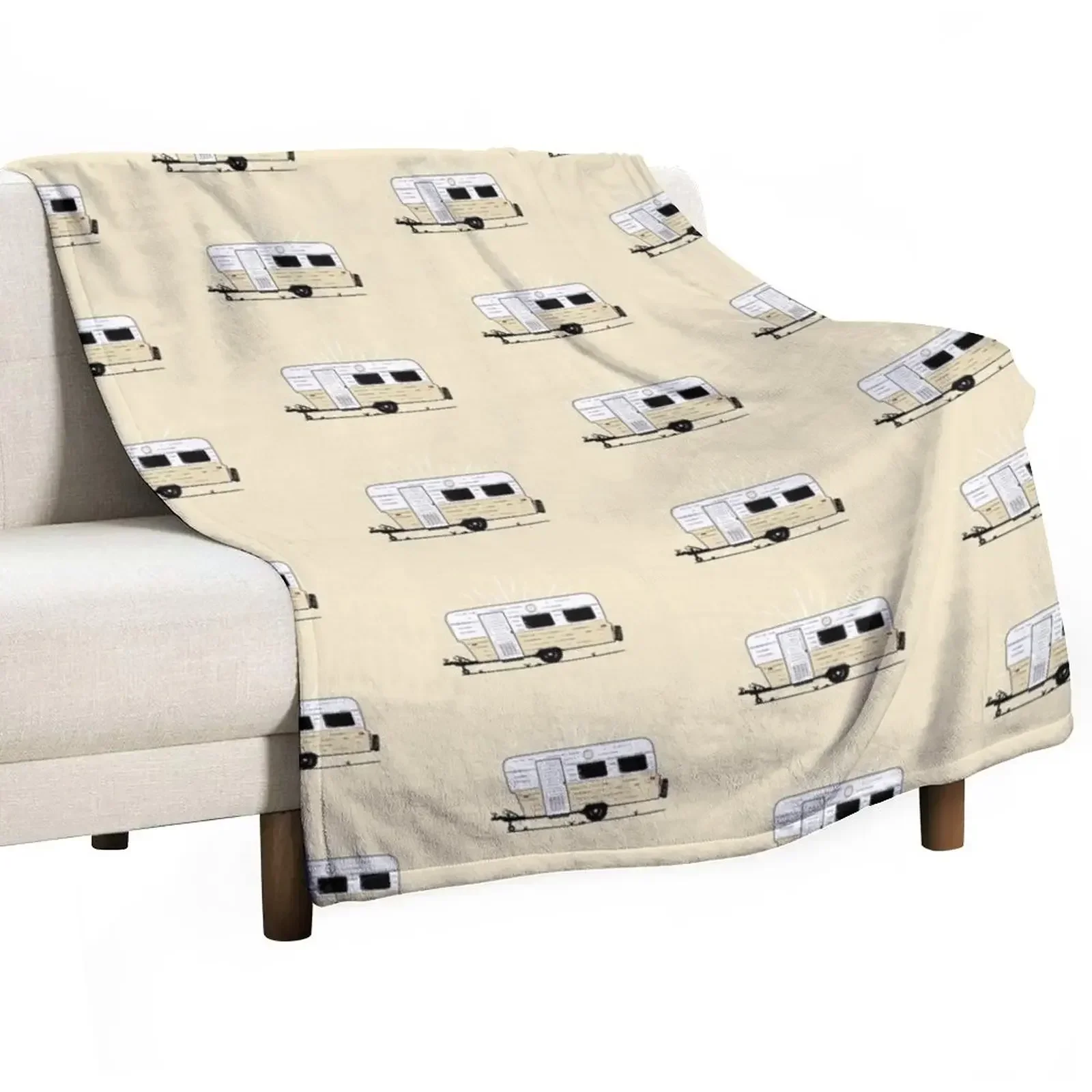 

Vintage Coronet Caravan Illustration Throw Blanket Warm Decorative Sofas Blankets