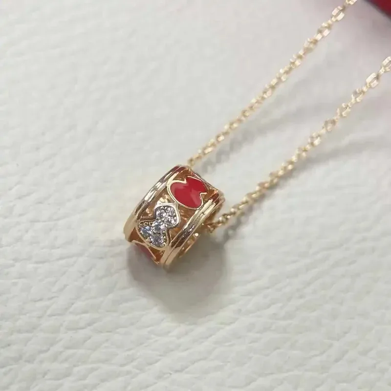 

NEW Qilin High Version V Gold Diamond Enamel hollowed-out Gourd Necklace for women SENLIM 2026