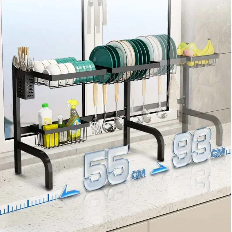 

%a Large space Kitchen organizer freely assemble dish rack retractable Kitchen shelves stable