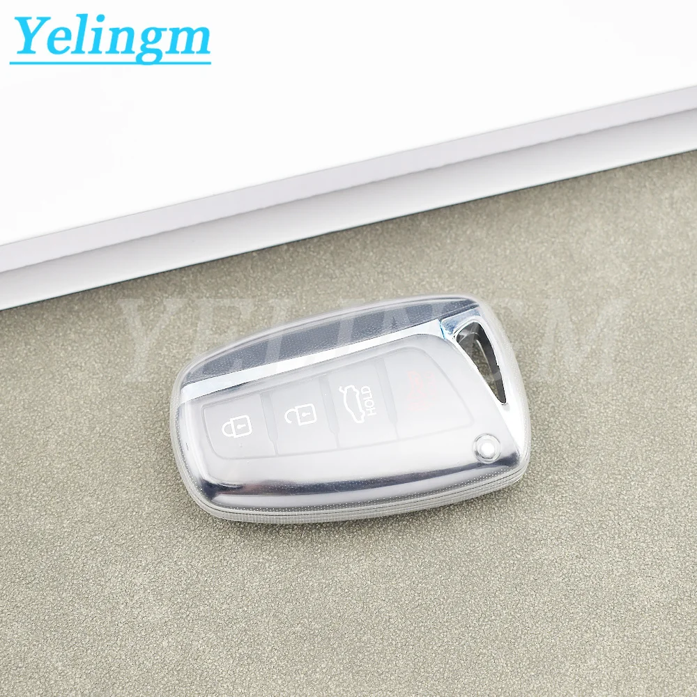 Für Hyundai Grand Santa Fe 3 DM Ix45 Ix35 Genesis DH Grandeur Azera HG Equus Transparente TPU-Schutzhülle für Autoschlüssel