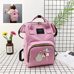 Pusheens Women Cute Pink Knapsack Anime Cartoon Print Girl Student School Bag Female Office Supplies Backpack High Capacity Gift