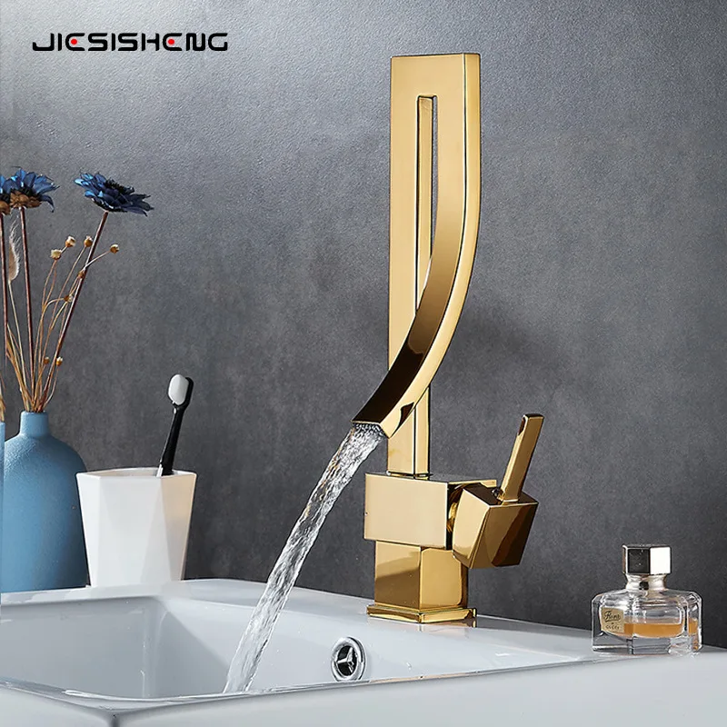 

Трансграничный креативный смеситель нестандартной формы для дома и ванной комнаты, однорычажный, для раковины, с подачей горячей и холодной воды, поворотный, оптом