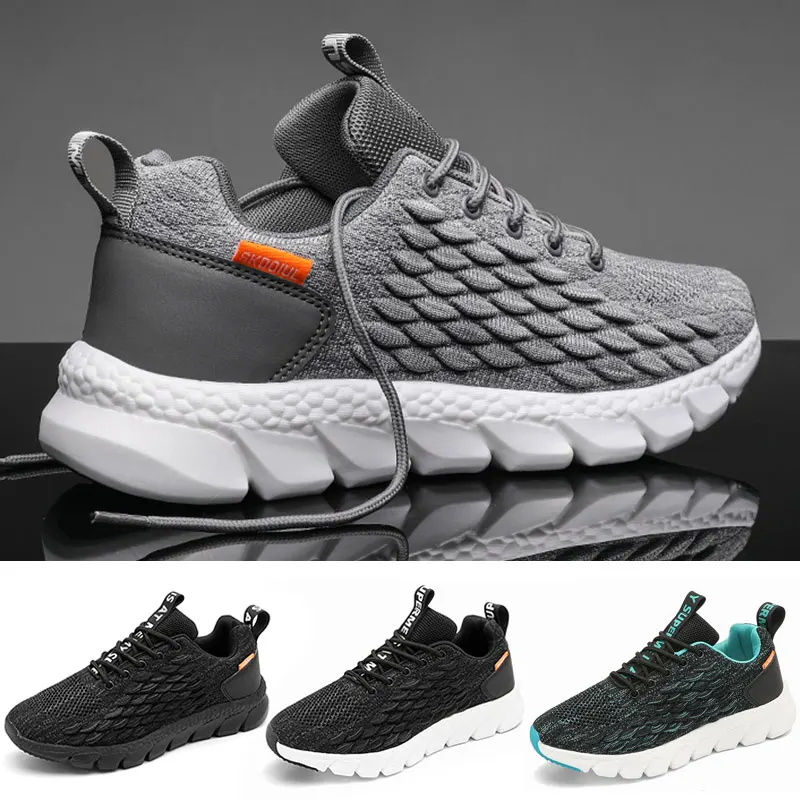 Men Sneakers Outdoor Running Shoes Breathable Casual Shoes Lightweight  Mesh Fish Scale Lace Up Tennis Shoes Plus Size 39-45