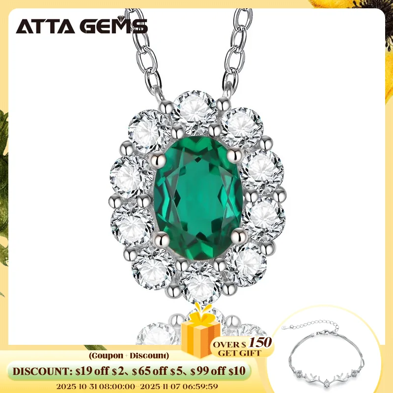 

ATTAGEMS, винтажное ожерелье из 100% стерлингового серебра 925 пробы с кулоном из Изумрудного драгоценного камня, 7*5 мм, 1 карат, оптовая продажа ювелирных изделий