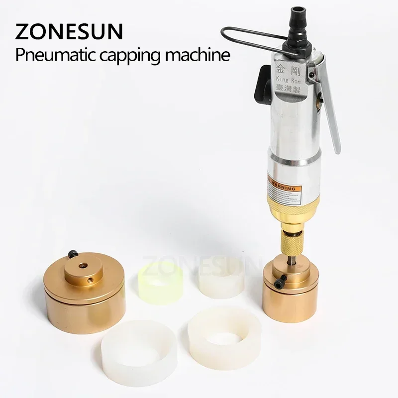 ZONESUN 10-50mm 28 29 30 31 32 38mm potente máquina taponadora neumática manual de botellas de agua y bebidas