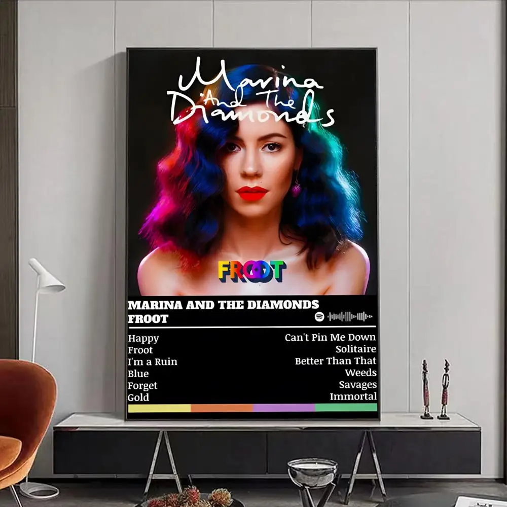 Marina and the diamonds Music Album Poster HD Self Adhesive Waterproof Wall Art Ideal for Home Office Dorm Bedroom Great Gift