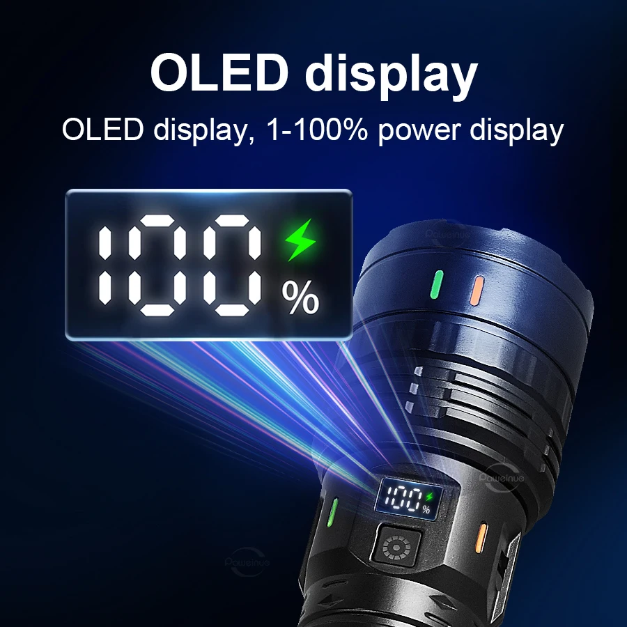 NEWEST 20000000LM Most Powerful LED Flashlights Super Bright Long Range 5000M Torch High Power Rechargeable Camping Lantern