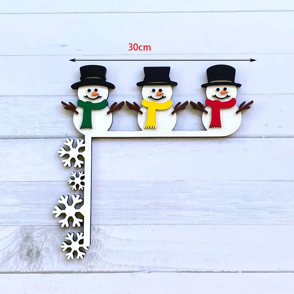 Nieuwe Kerstman Deur Hoek Decor Cartoon Sneeuwpop Rendier Deur Frame Decor Kaart Kerst Frame Teken Ornament Nieuwjaar