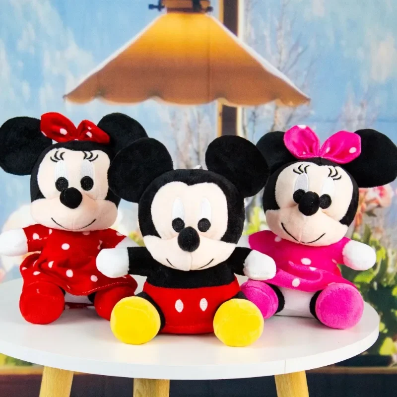 20CM Disney Plush Mickey Mouse Minnie Plush Toy Cartoon Anime Minnie Mouse Stuffed Doll Toys Birthday Christmas Gift for Kids