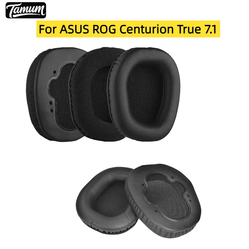 For ASUS ROG Centurion True 7.1 Gaming Headphone Replacement Ear Pads  Memory Foam Cushions  Protein Leather Earcups