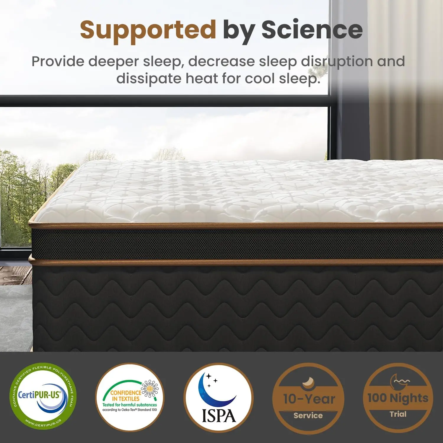 King Mattress, 14 Inch Hybrid Mattress with Gel Memory Foam, Fiberglass Free Deluxe Mattress in a Box, Individual Pocket Spring-