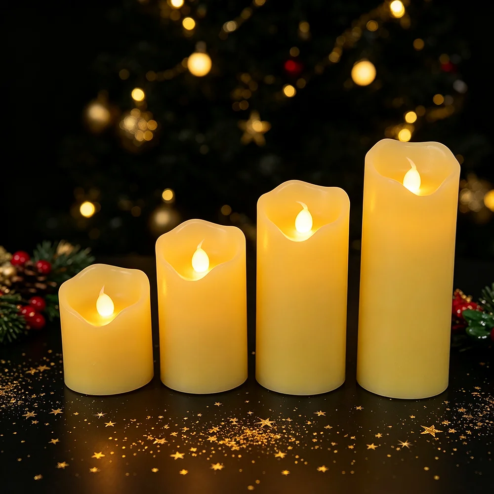4 szt./zestaw Elektroniczna św – Holiday Candle Set recenzja i cena