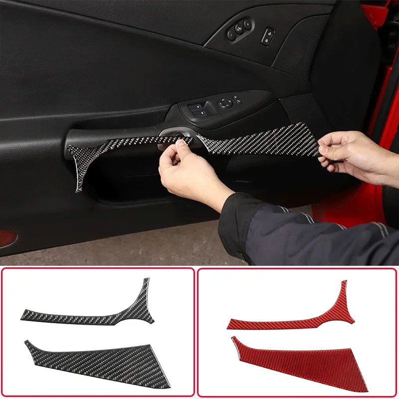 

For 2005-2013 Chevrolet Corvette C6 Soft Carbon Fiber Car Styling Interior Door Handle Panel Sticker Car Interior Accessories