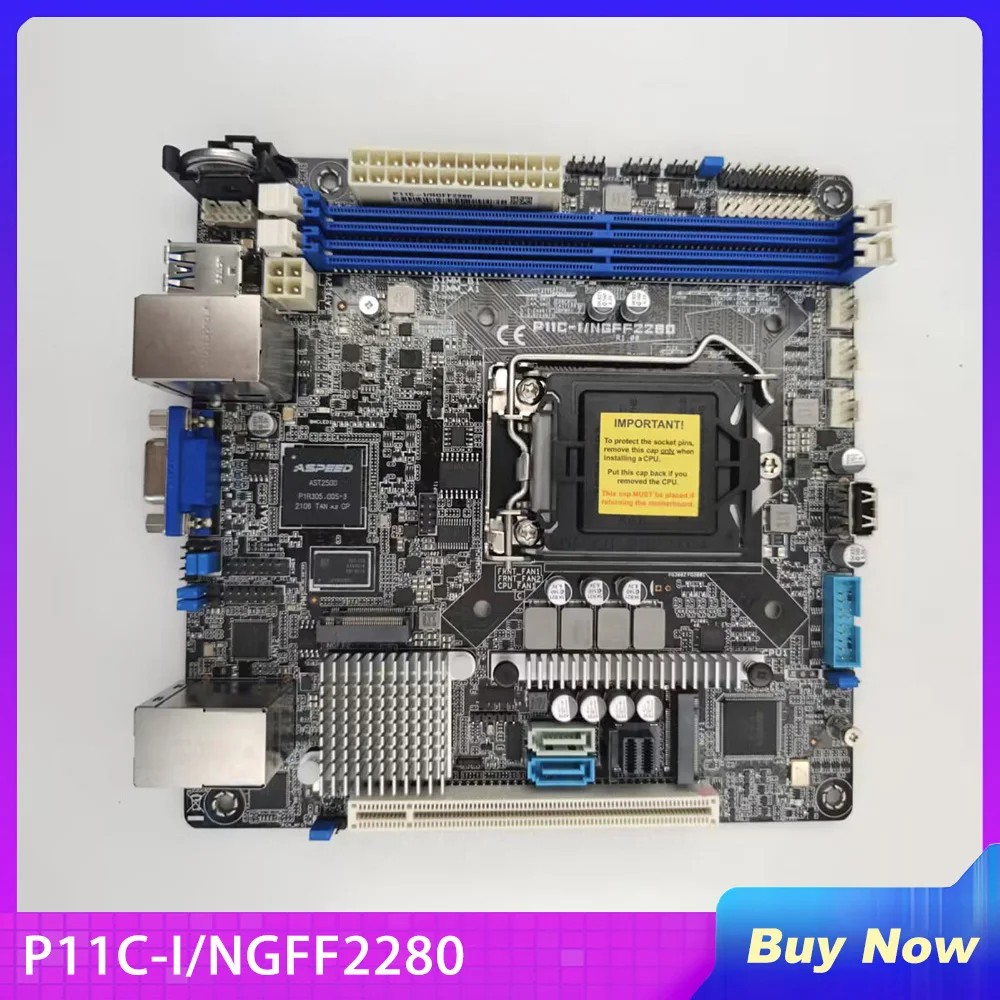 P11C-I Workstation Motherboard For Asus mini-ITX Server Board Dual Gigabit LAN Ports P11C-I/NGFF2280