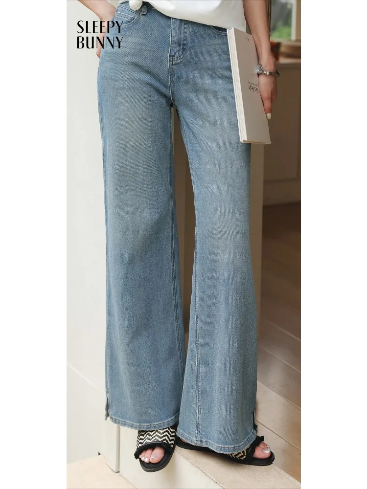 

High Waist Loose Denim Jeans for Women Vintage Wide Leg Trousers Casual Straight Long Pants Streetwear Outfit for Spring Autumn
