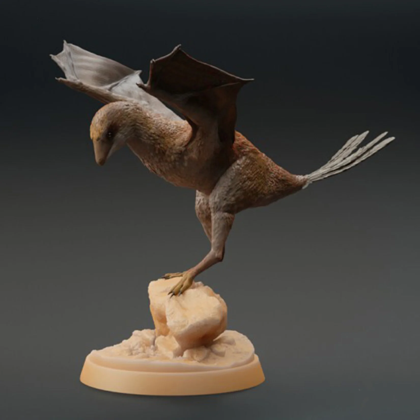 Yi Qi Dinosaur 3D Printed Unpainted Model Prehistoric Creature Figurine Desktop Decoration Collectible Handicraft Gift