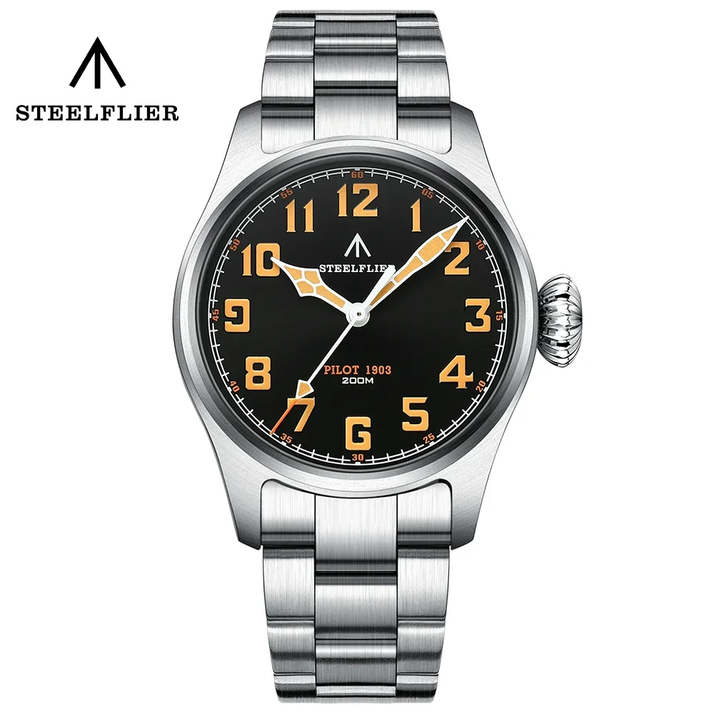 

STEELFLIER Official SF740V New Quartz Pilot Series Swiss C3 Luminous 200M Waterproof VH31 Movement Men's Fashion Business Watch