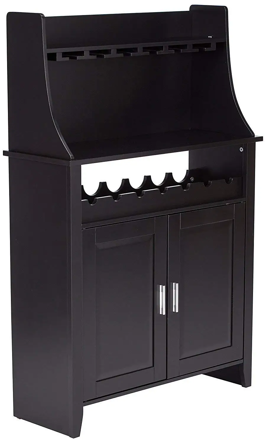Wood Wine Rack Buffet & Storage Cabinet, Black