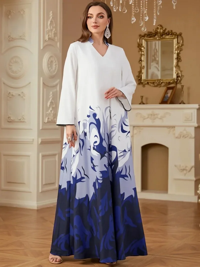 

New Elegant Casual Maxi Dresses Muslim Woman Stylish Abaya Saudi Clothing Women 2025