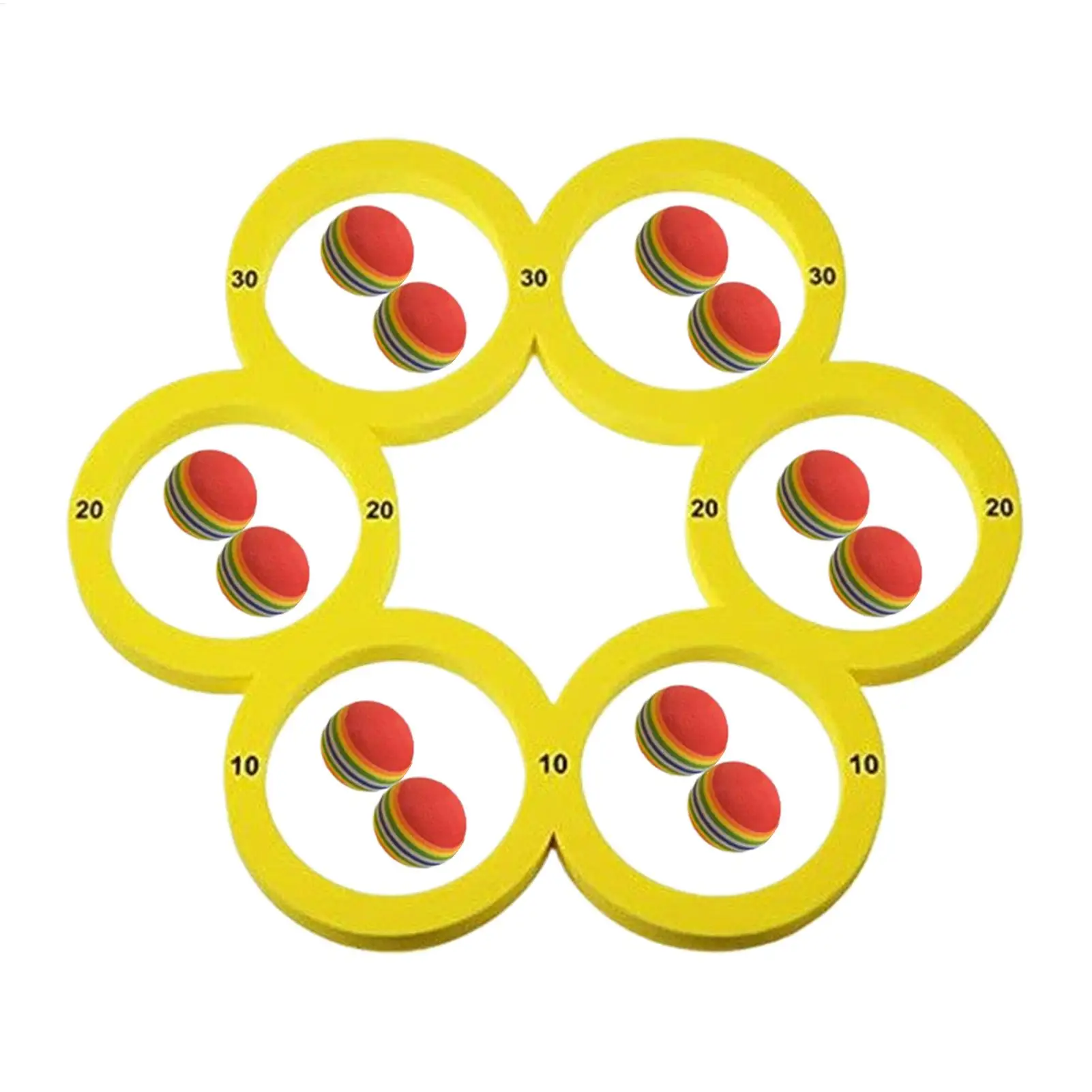 لعبة حمام السباحة، ألعاب الرمي العائمة، نشاط الرياضات المائية التفاعلية مع 12 كرة قوس قزح للأطفال والأصدقاء والكبار والعائلة
