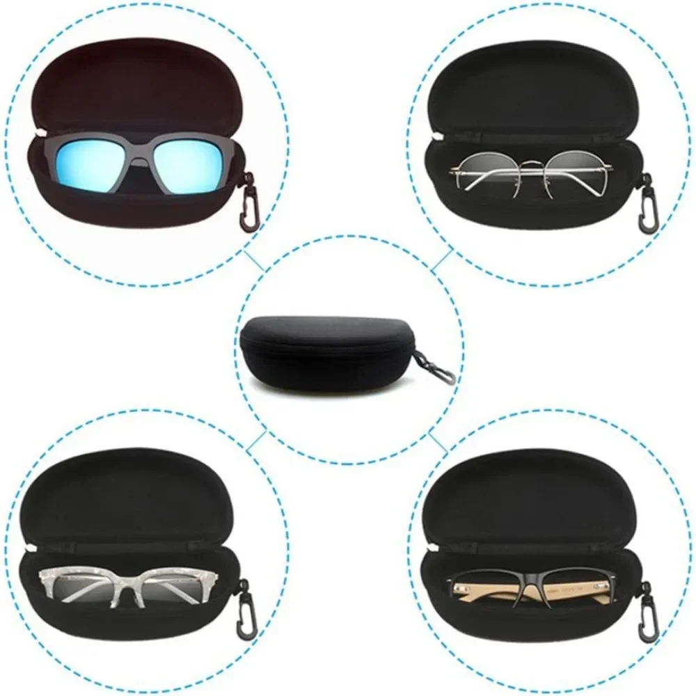 Sunglasses Case and Large Waterproof Eyeglasses Case Hard EVA zipper for Men & Women or Children with Cleaning Cloth
