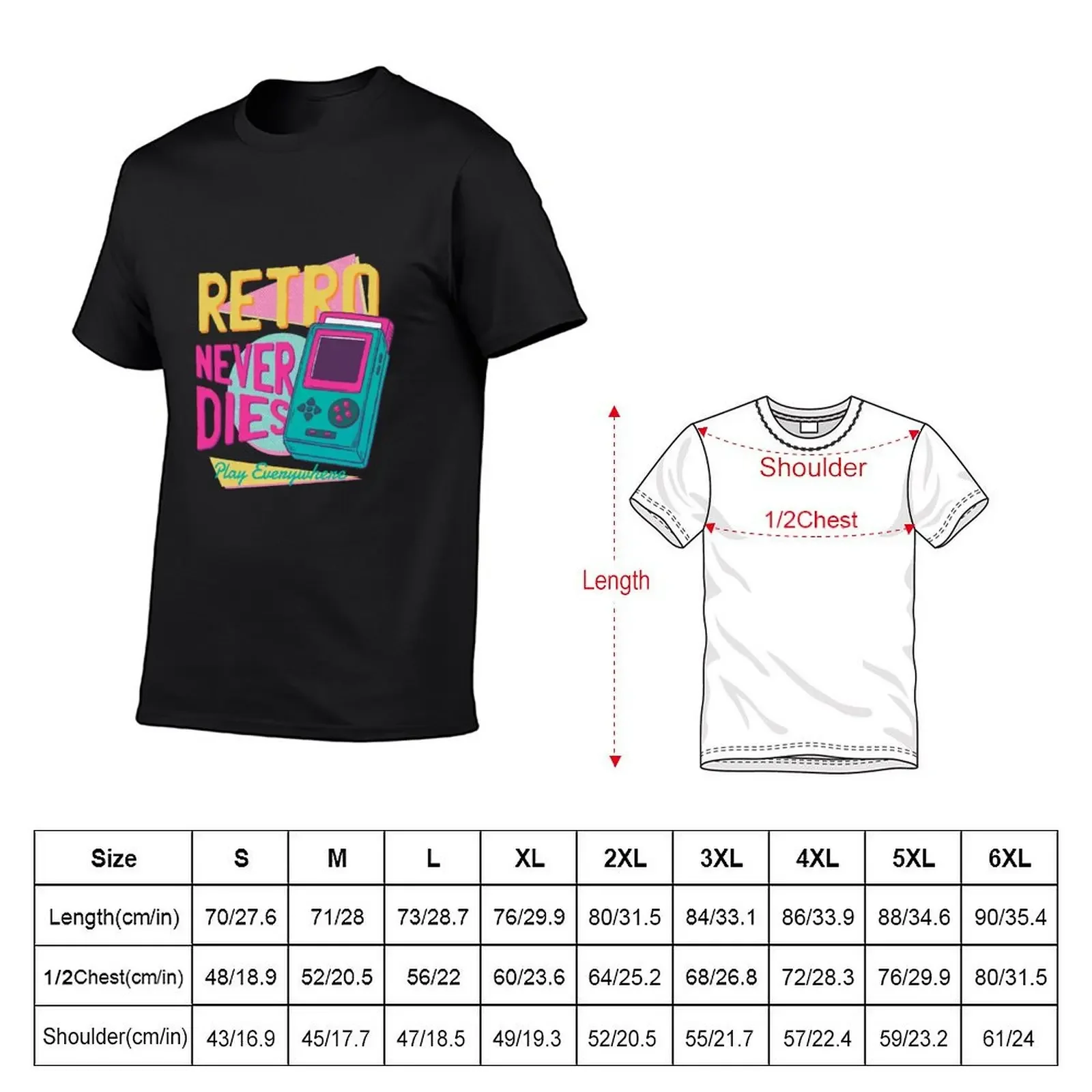 Retro never dies T-Shirt Short sleeve tee shirts graphic mens t shirts pack